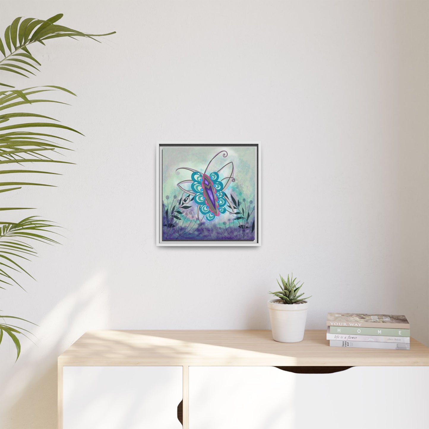 Butterfly-original Art - Matte Canvas, Framed (Multi-color)