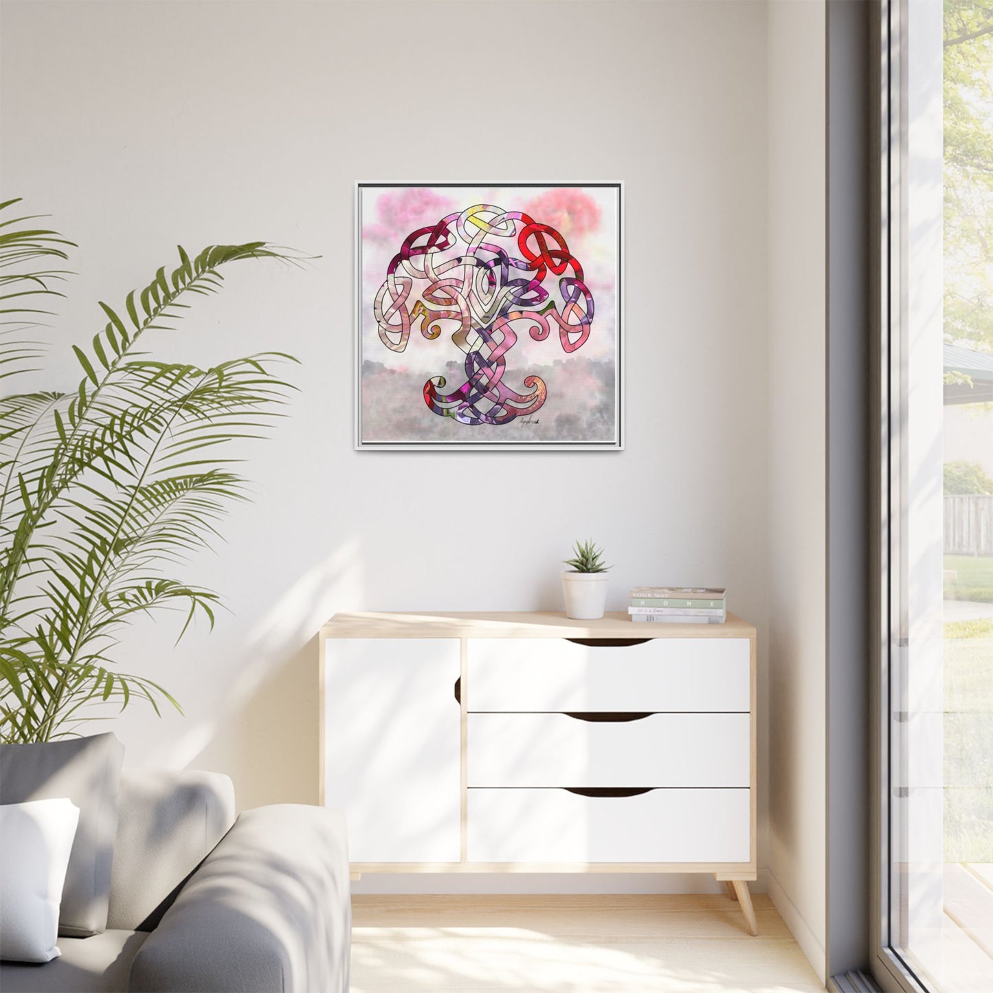 Tree of Life Print, Original Creation, Matte Canvas, Framed (Multi-color)