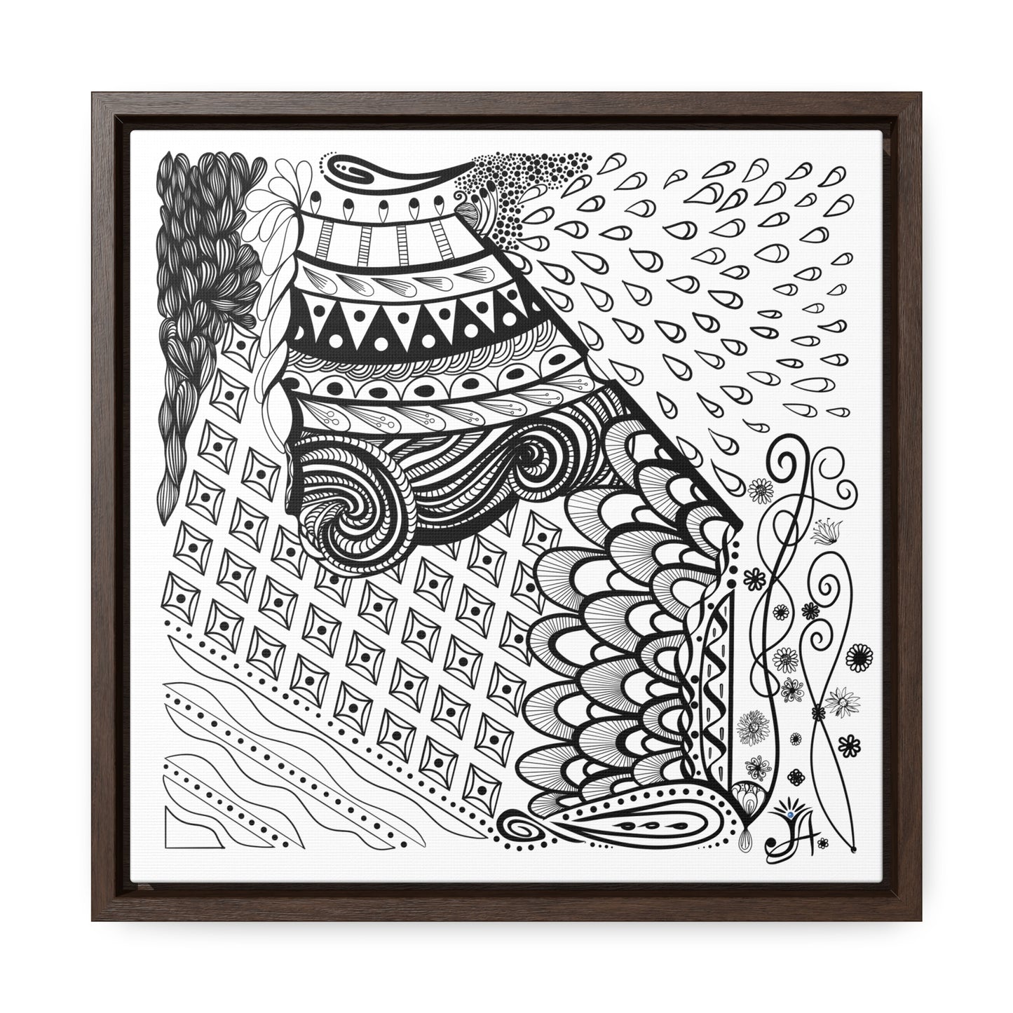 Waterproof Test - Original Art-Gallery Canvas Wraps, Square Frame