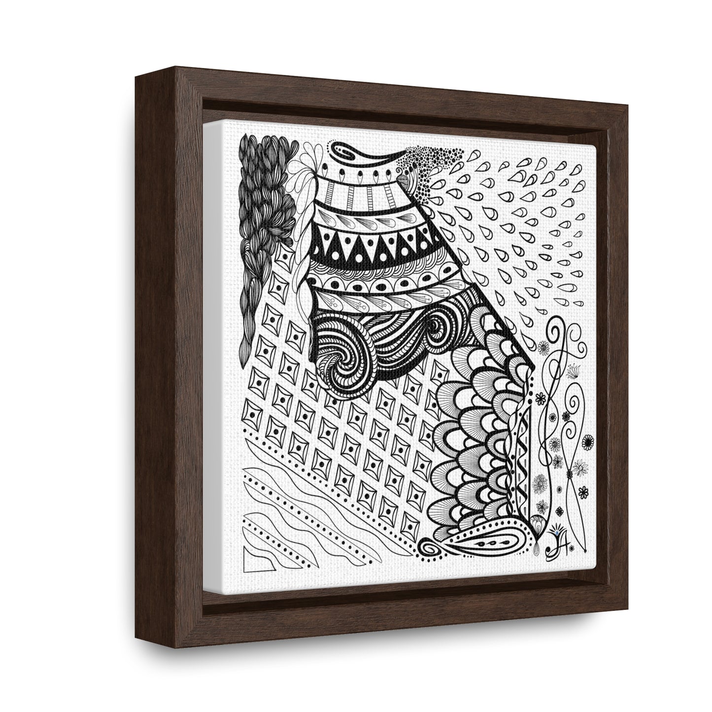 Waterproof Test - Original Art-Gallery Canvas Wraps, Square Frame