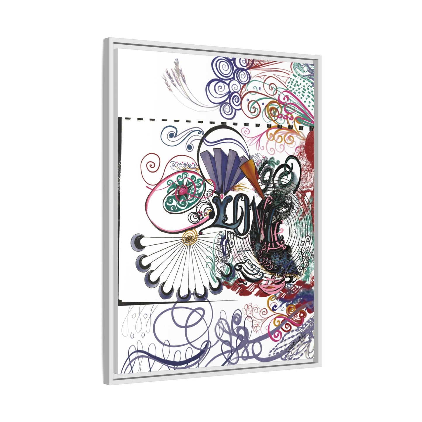 Love - Original Art Matte Canvas, Framed (Multi-color)