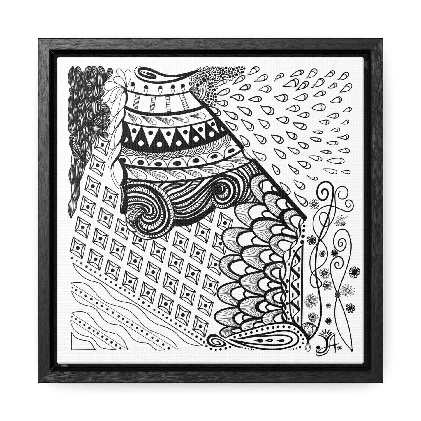 Waterproof Test - Original Art-Gallery Canvas Wraps, Square Frame