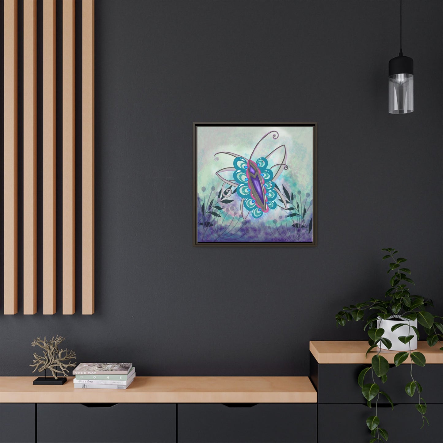 Butterfly-original Art - Matte Canvas, Framed (Multi-color)