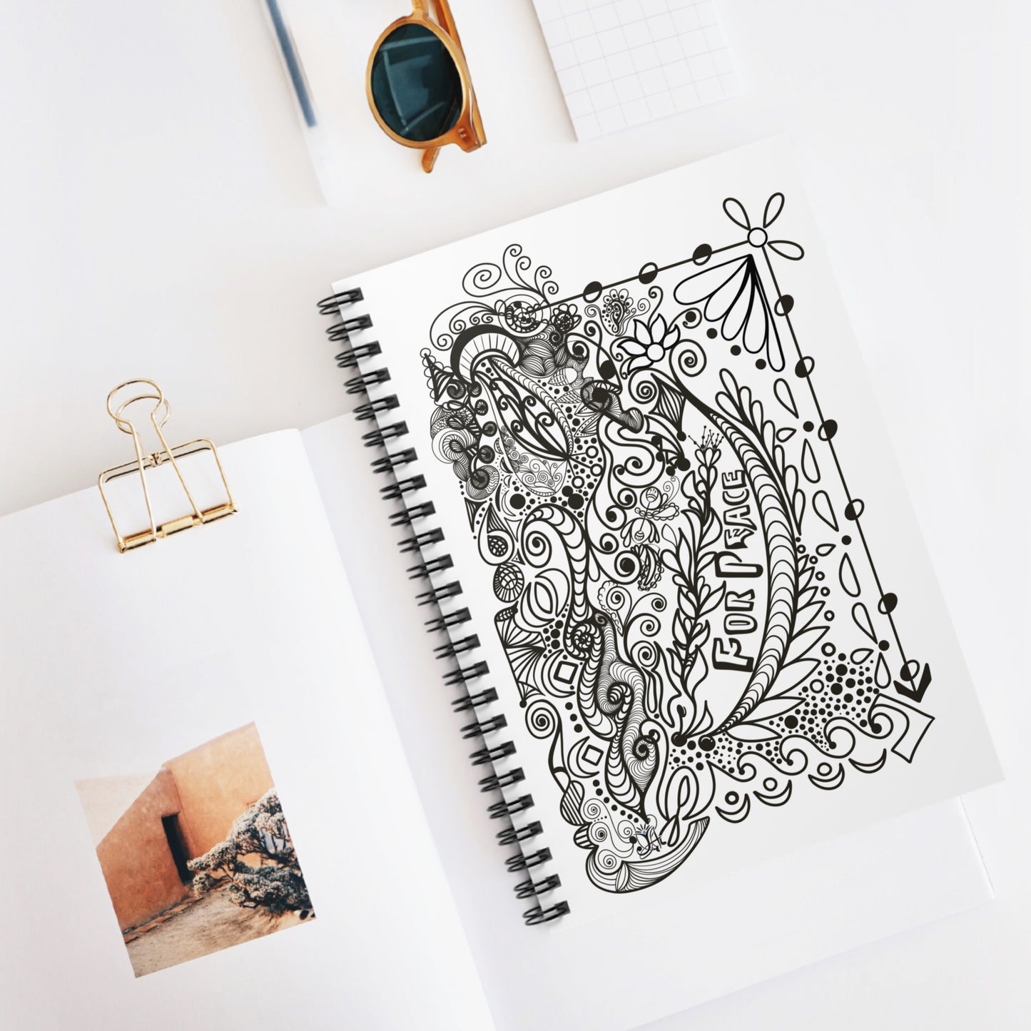 Color for Peace - Original Artwork- Spiral Notebook - Ruled Line