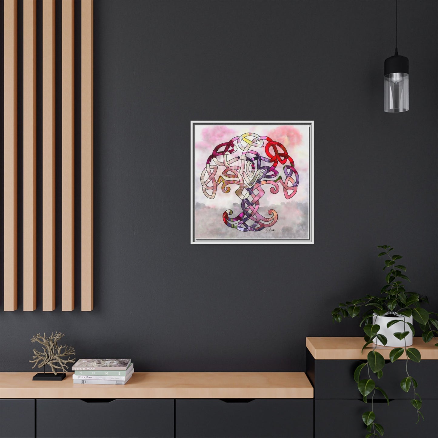 Tree of Life Print, Original Creation, Matte Canvas, Framed (Multi-color)