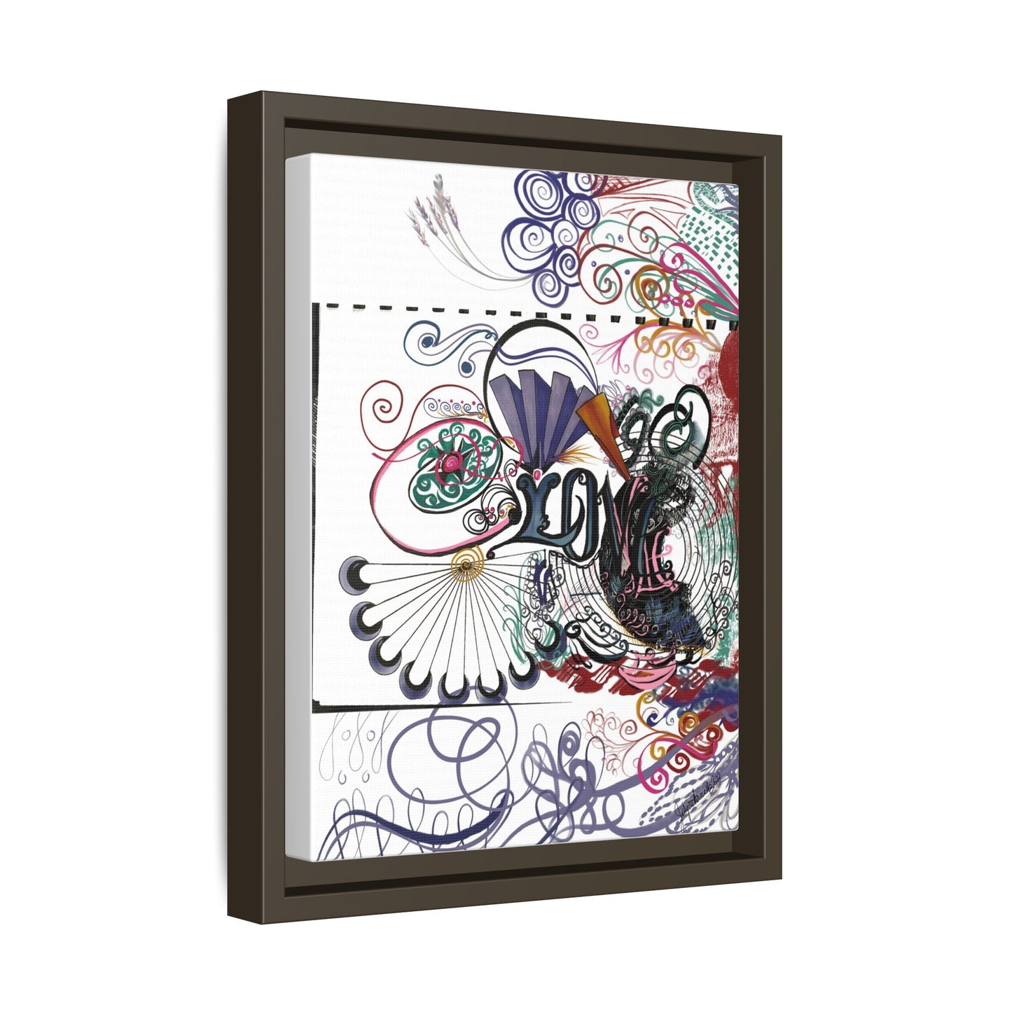 Love - Original Art Matte Canvas, Framed (Multi-color)