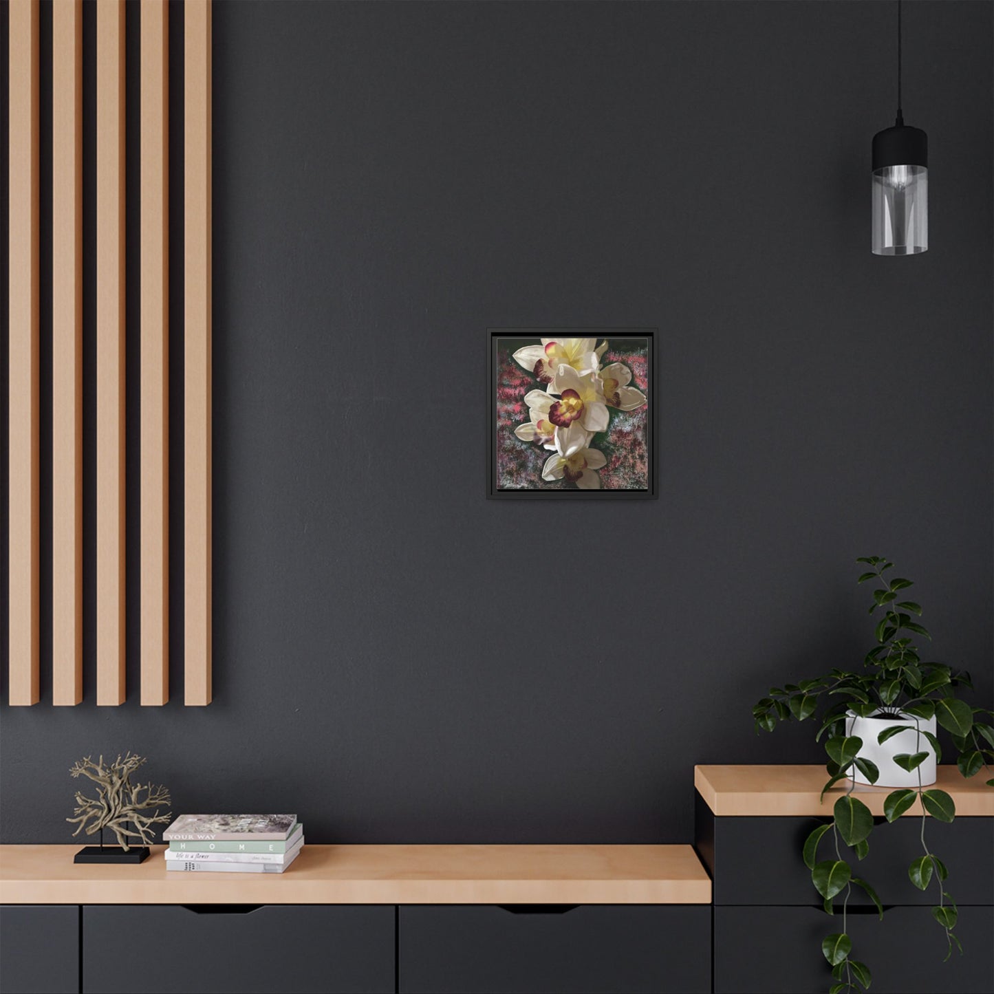 Simply-Orchid-original Art - Matte Canvas, Framed (Multi-color)