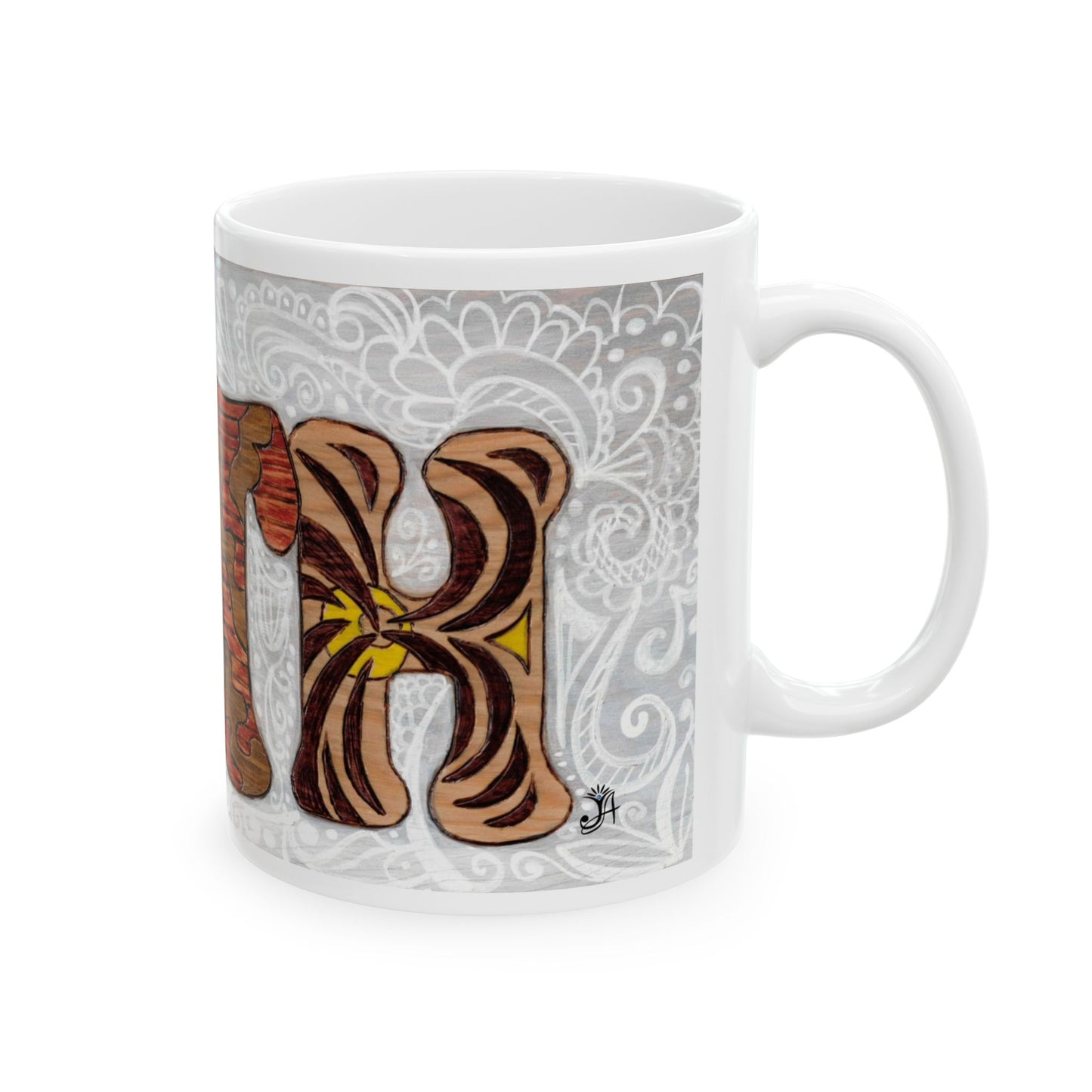 Faith, Ceramic Mug, (11oz, 15oz), coffee cup, gift, original art design