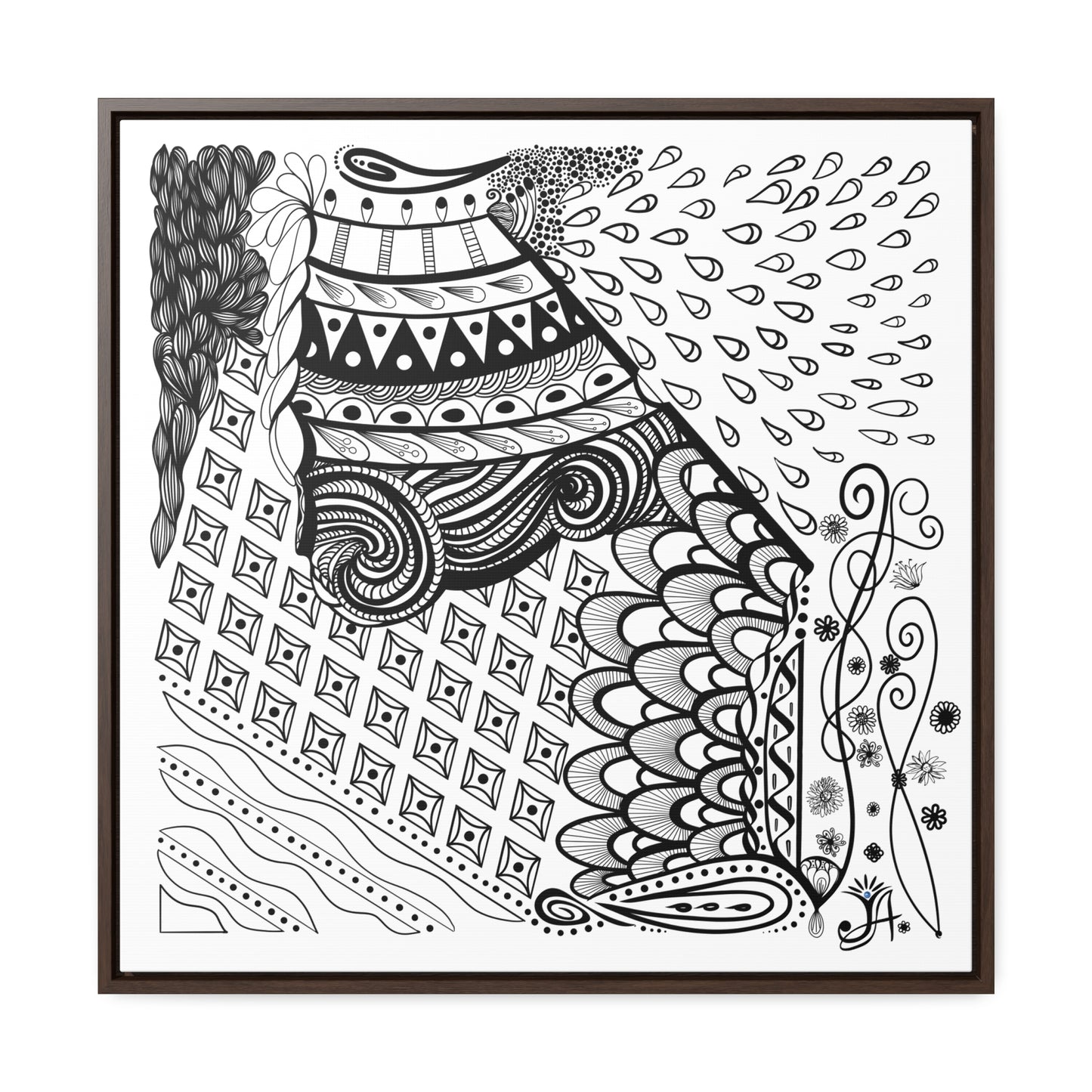 Waterproof Test - Original Art-Gallery Canvas Wraps, Square Frame