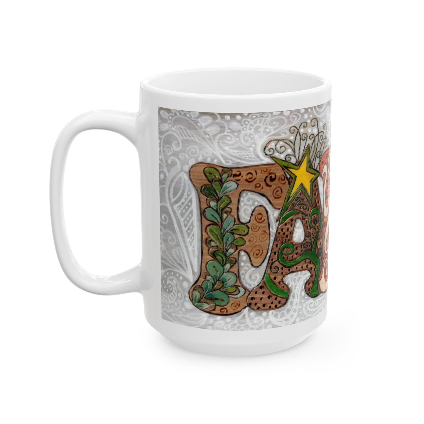 Faith, Ceramic Mug, (11oz, 15oz), coffee cup, gift, original art design