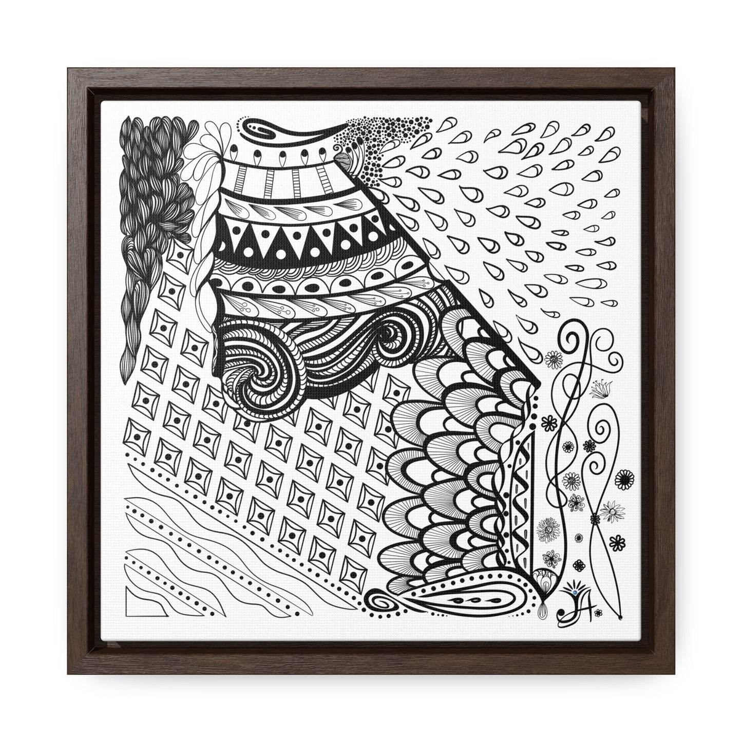 Waterproof Test - Original Art-Gallery Canvas Wraps, Square Frame