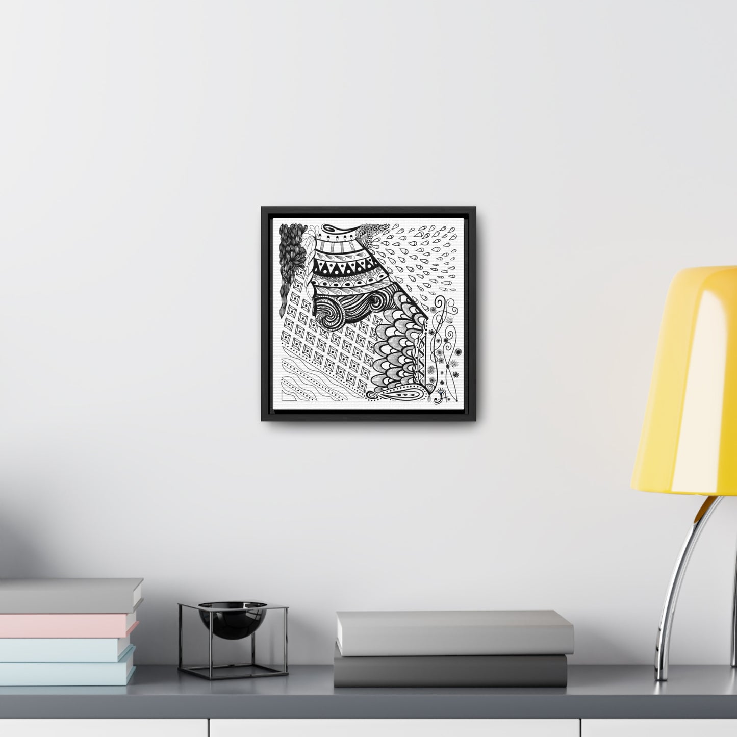 Waterproof Test - Original Art-Gallery Canvas Wraps, Square Frame