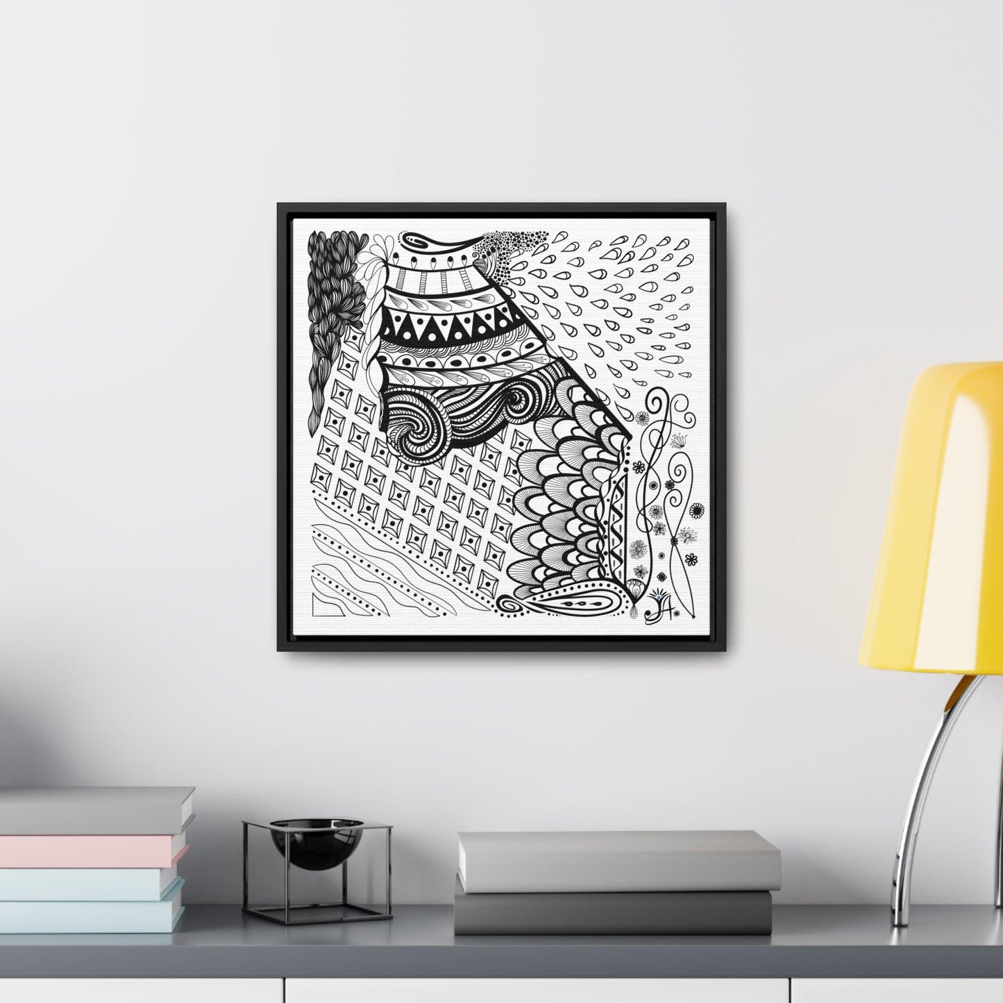 Waterproof Test - Original Art-Gallery Canvas Wraps, Square Frame