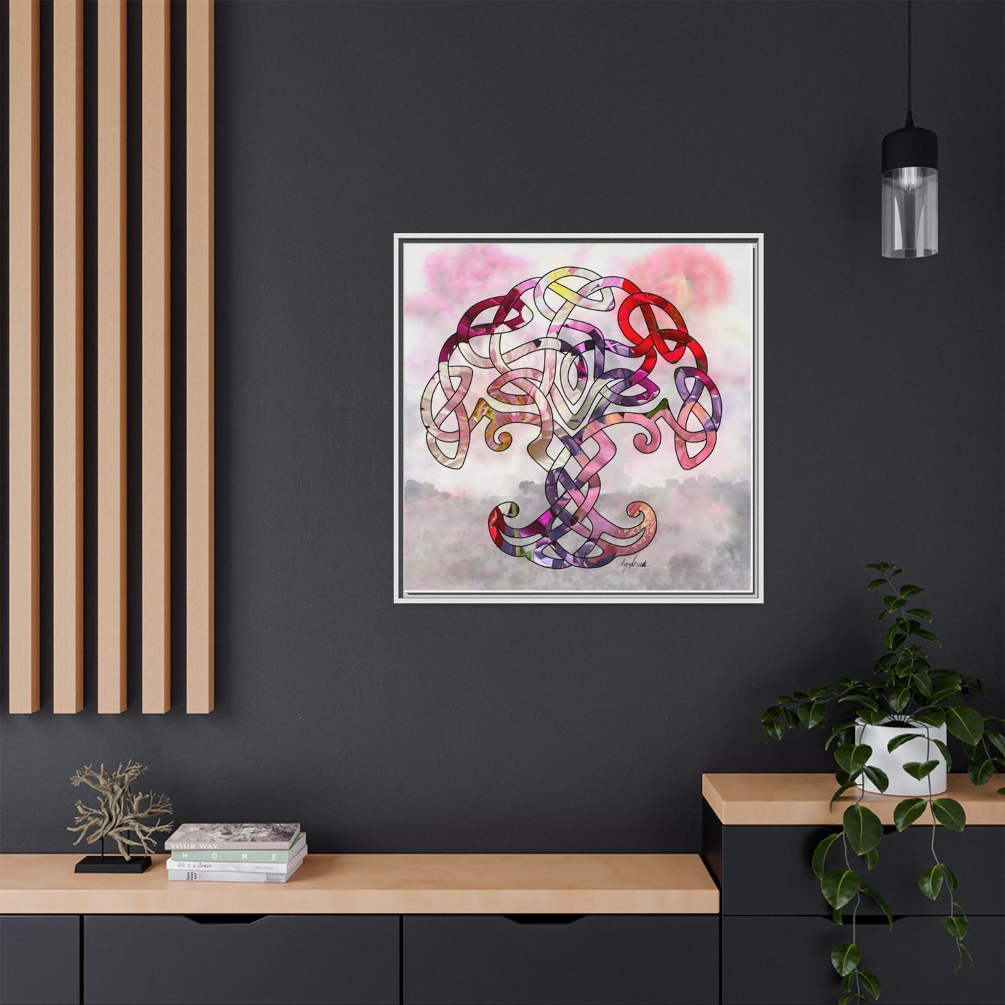 Tree of Life Print, Original Creation, Matte Canvas, Framed (Multi-color)