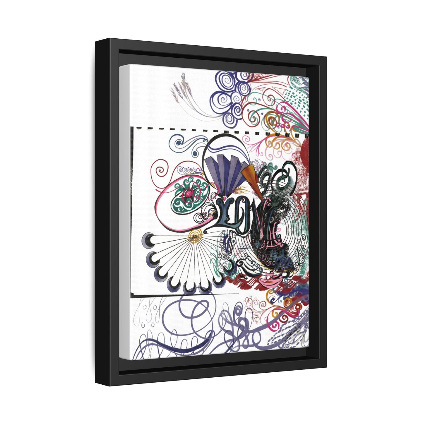 Love - Original Art Matte Canvas, Framed (Multi-color)