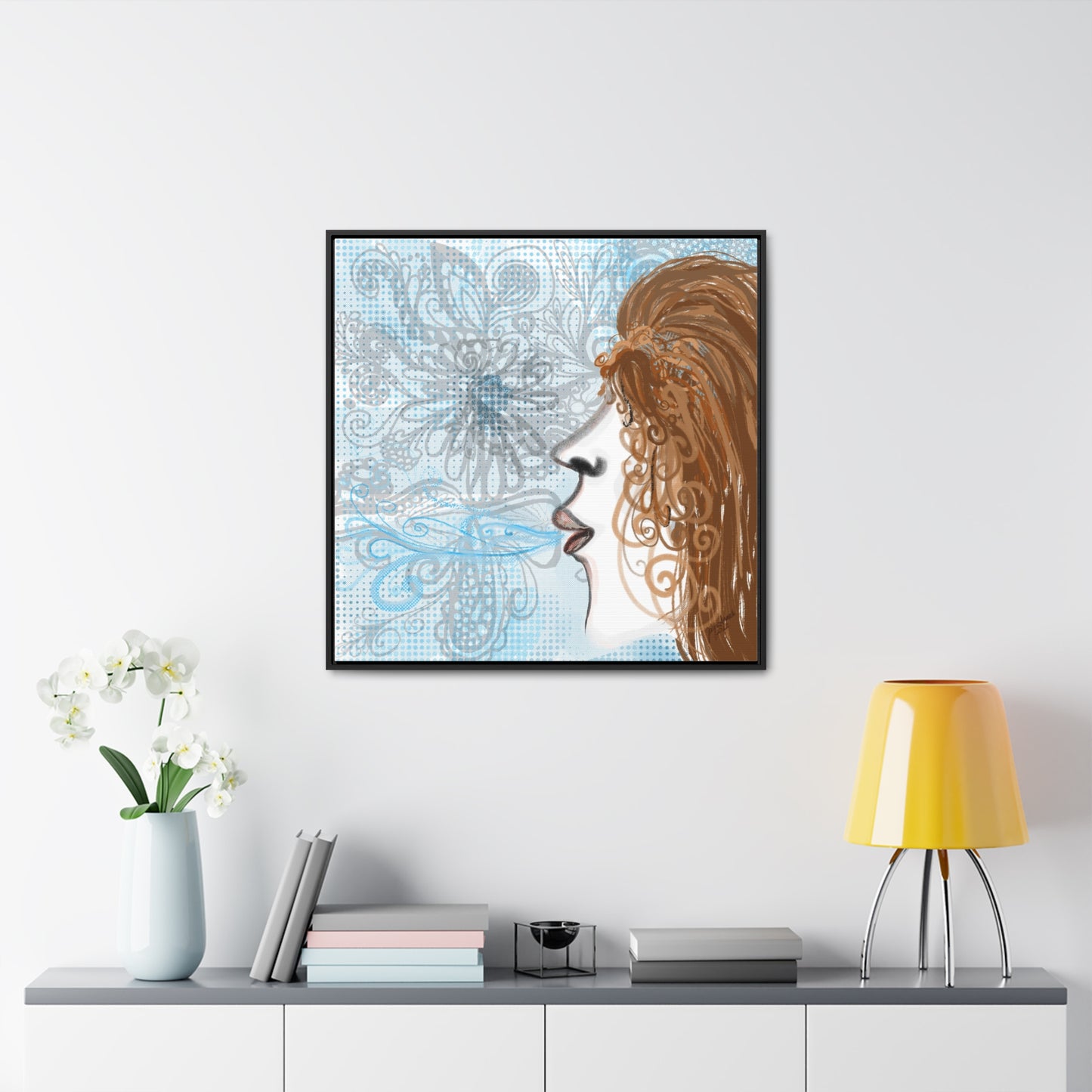 Breath-Original Art-Gallery Canvas Wraps, Square Frame
