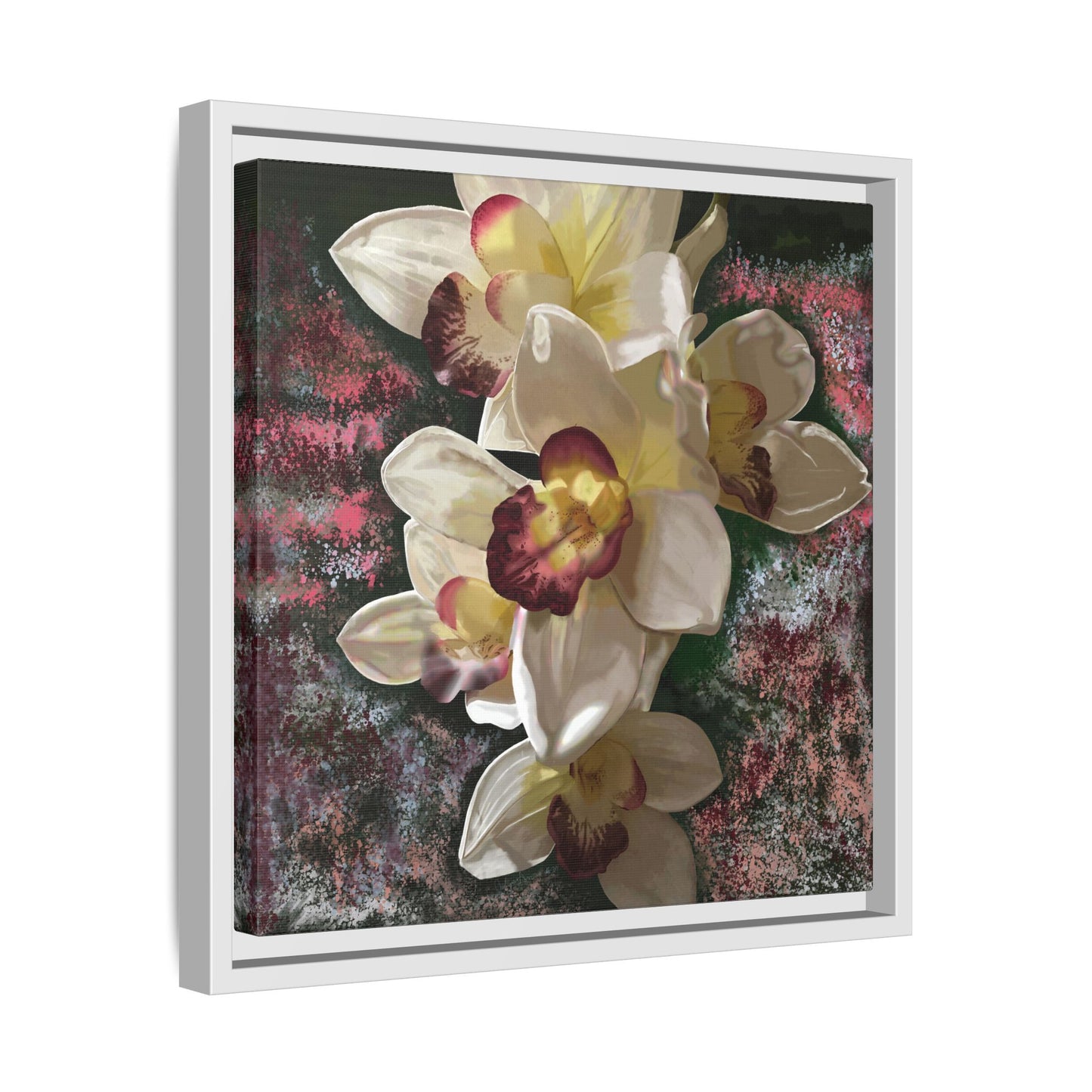 Simply-Orchid-original Art - Matte Canvas, Framed (Multi-color)