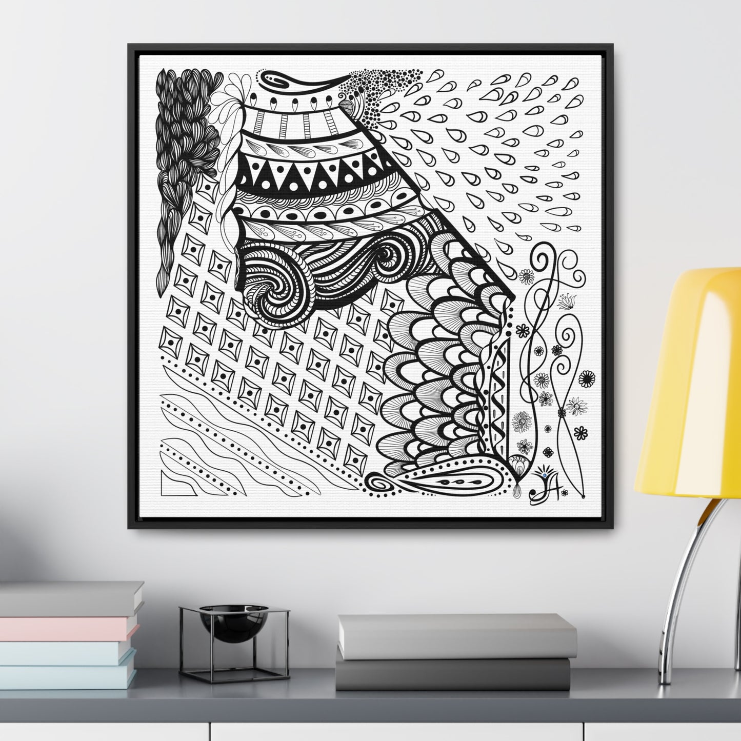 Waterproof Test - Original Art-Gallery Canvas Wraps, Square Frame