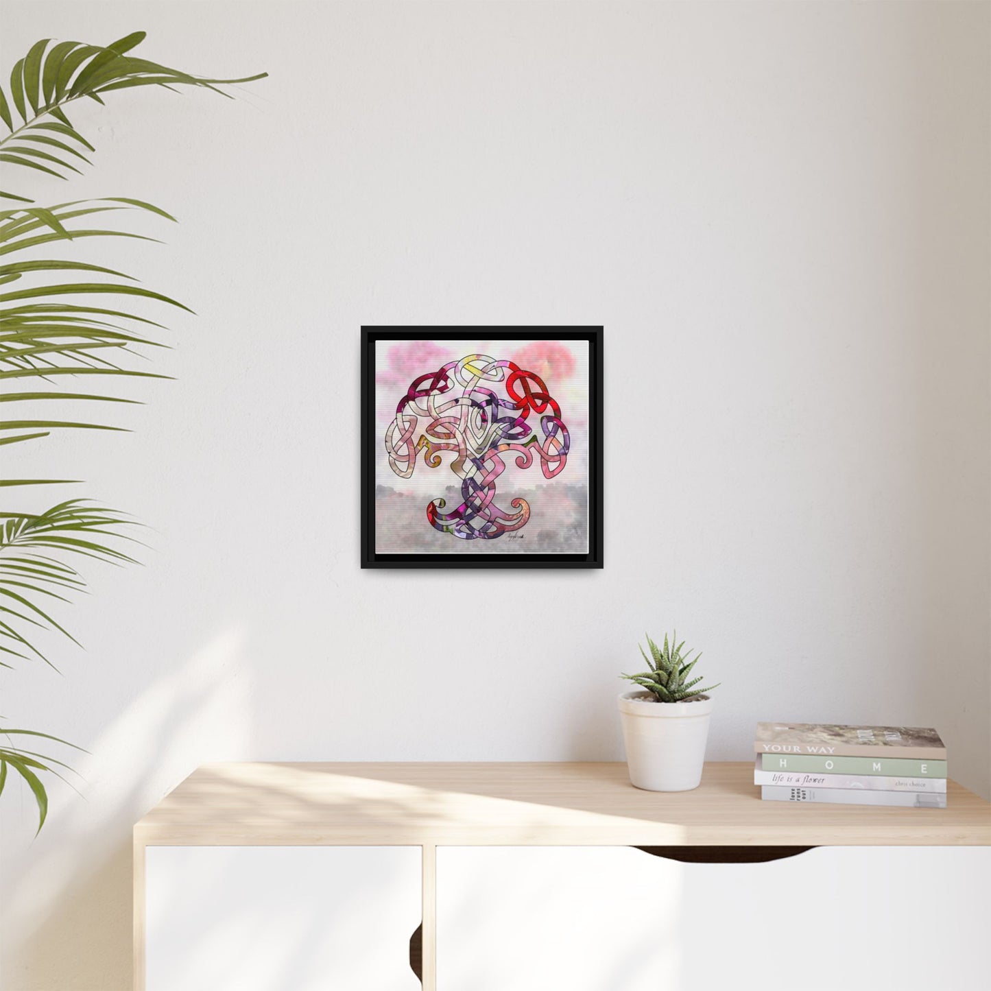 Tree of Life Print, Original Creation, Matte Canvas, Framed (Multi-color)