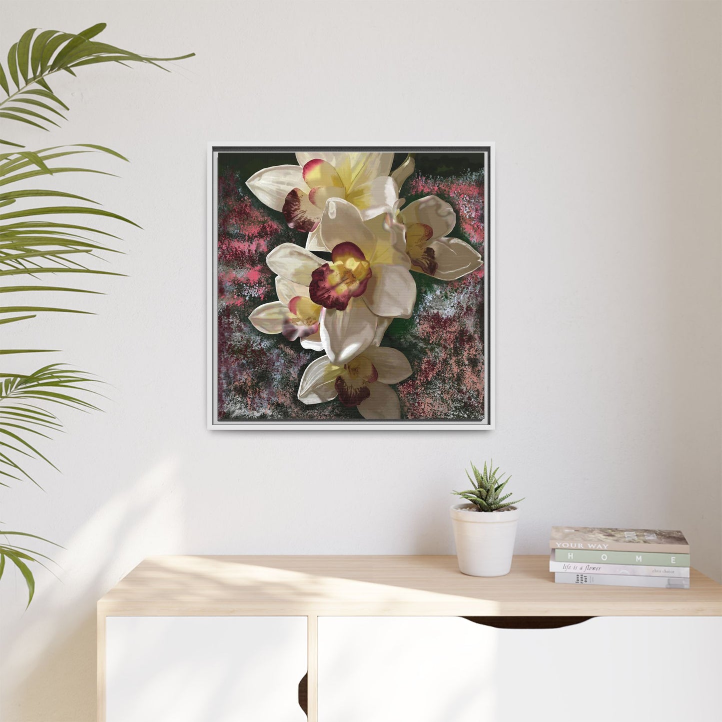 Simply-Orchid-original Art - Matte Canvas, Framed (Multi-color)