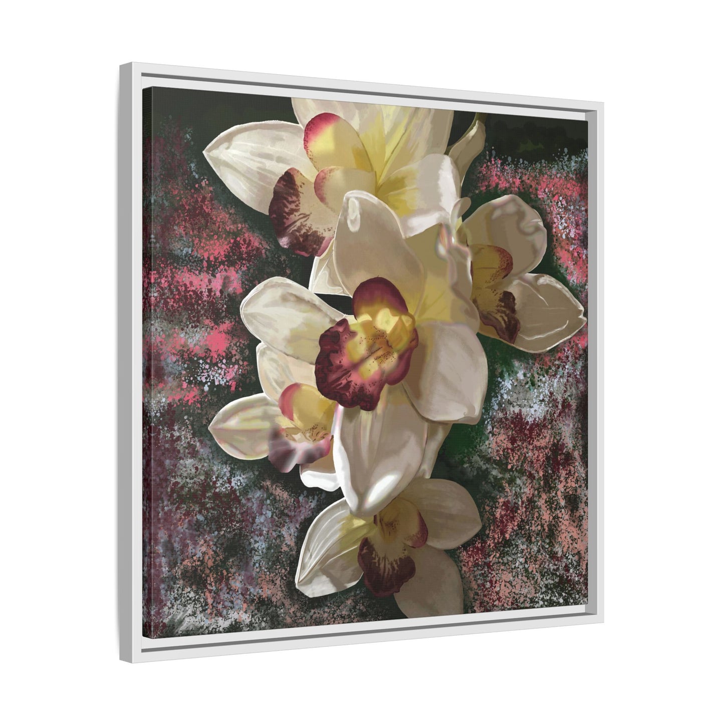 Simply-Orchid-original Art - Matte Canvas, Framed (Multi-color)