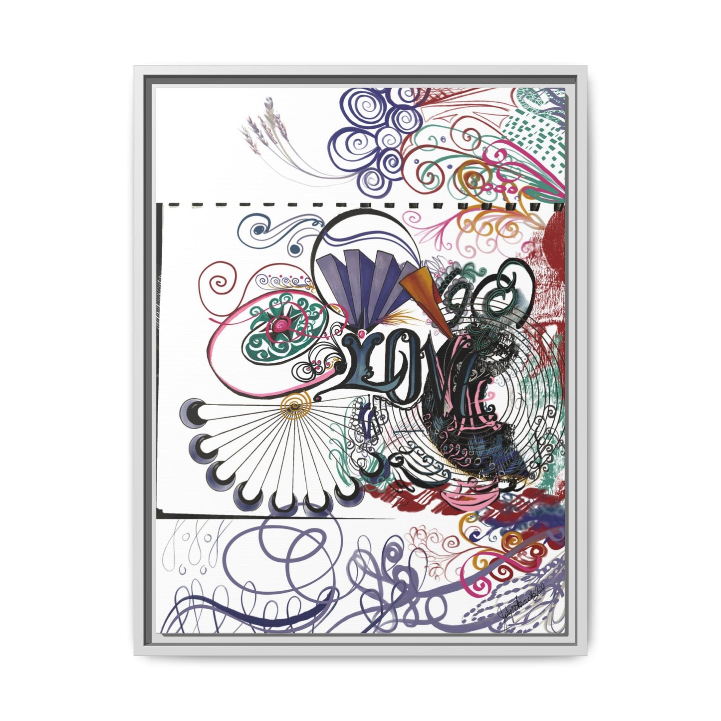Love - Original Art Matte Canvas, Framed (Multi-color)