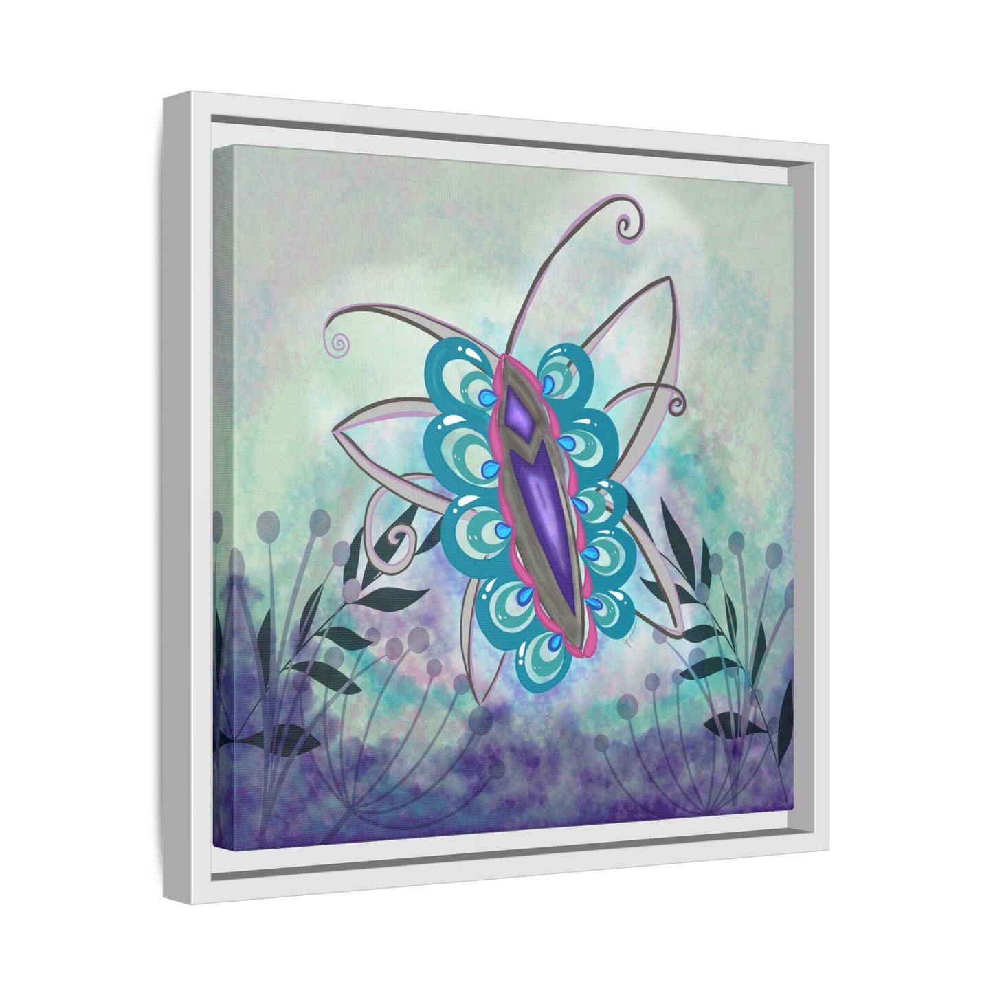 Butterfly-original Art - Matte Canvas, Framed (Multi-color)