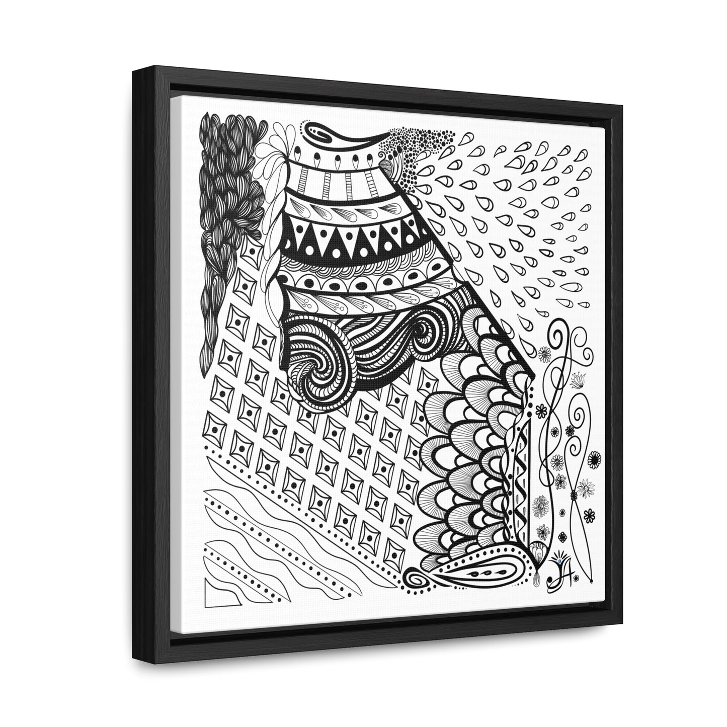 Waterproof Test - Original Art-Gallery Canvas Wraps, Square Frame