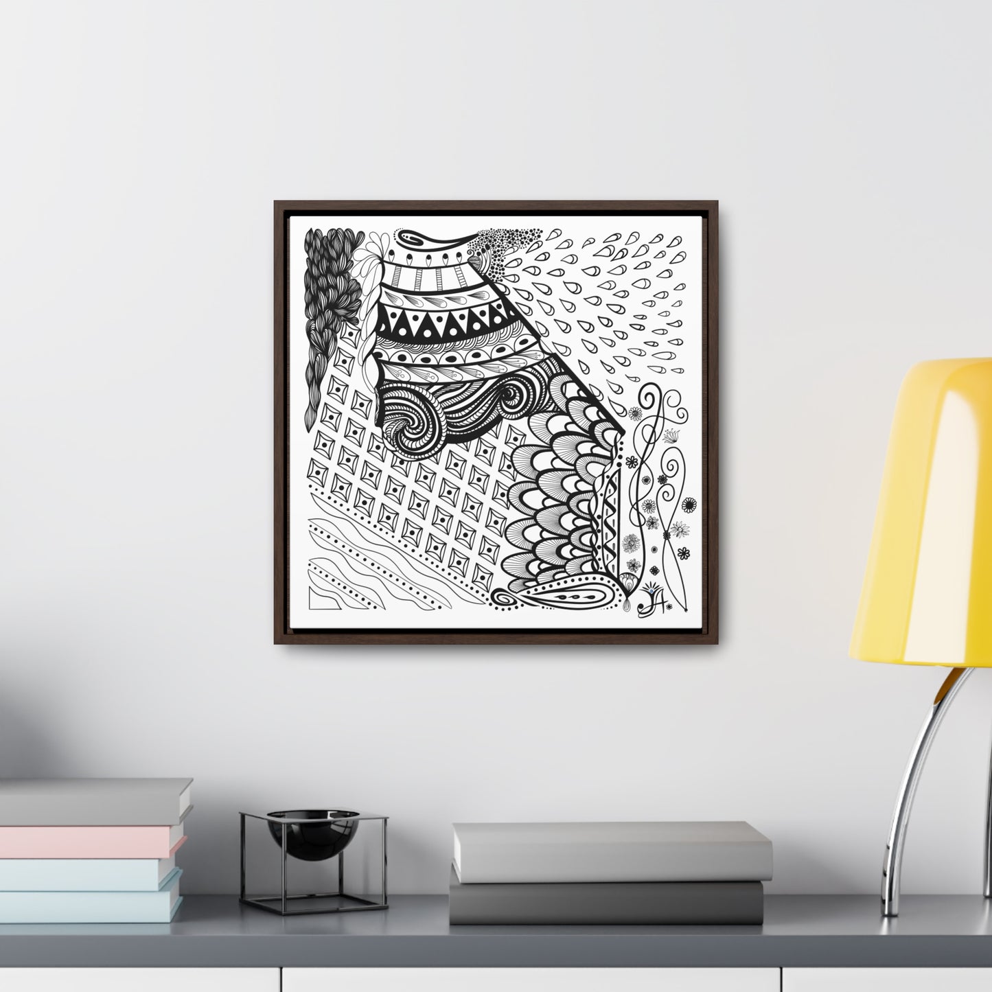Waterproof Test - Original Art-Gallery Canvas Wraps, Square Frame