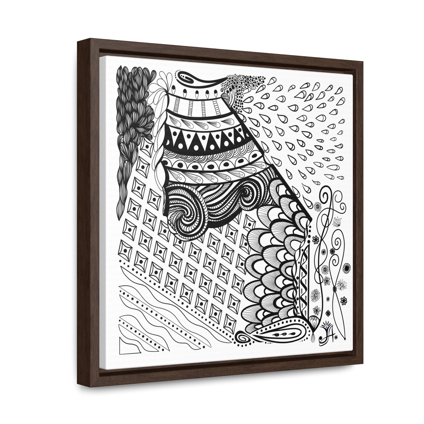 Waterproof Test - Original Art-Gallery Canvas Wraps, Square Frame