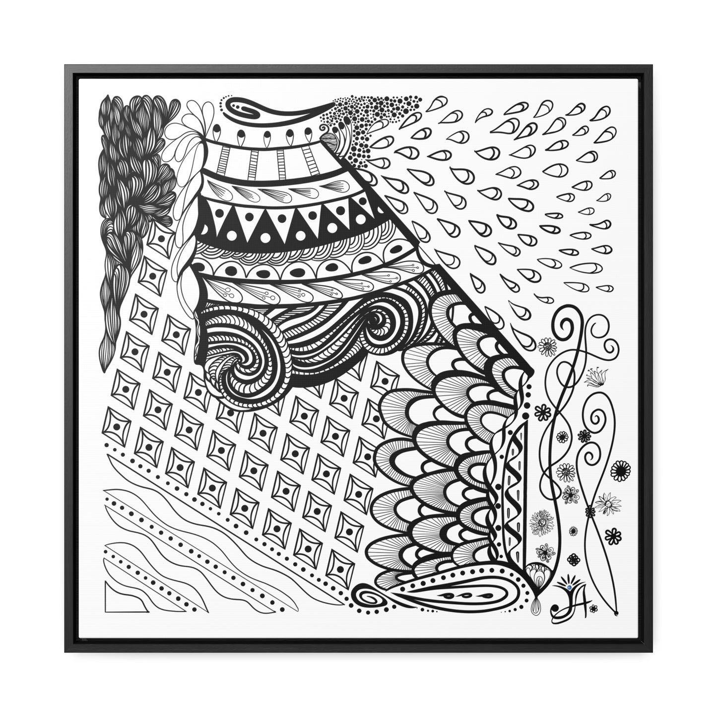 Waterproof Test - Original Art-Gallery Canvas Wraps, Square Frame