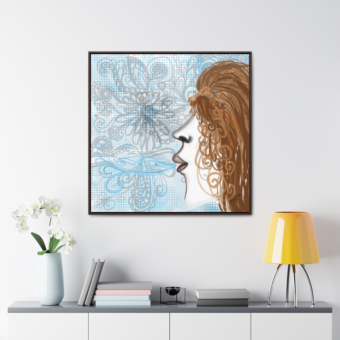 Breath-Original Art-Gallery Canvas Wraps, Square Frame