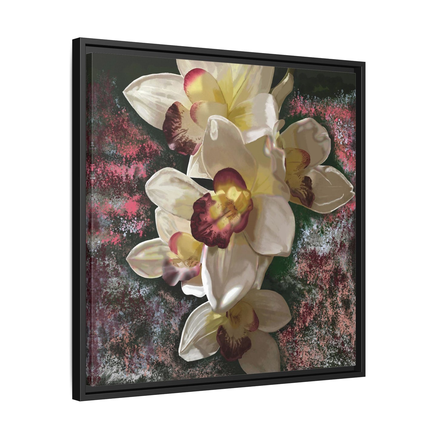 Simply-Orchid-original Art - Matte Canvas, Framed (Multi-color)