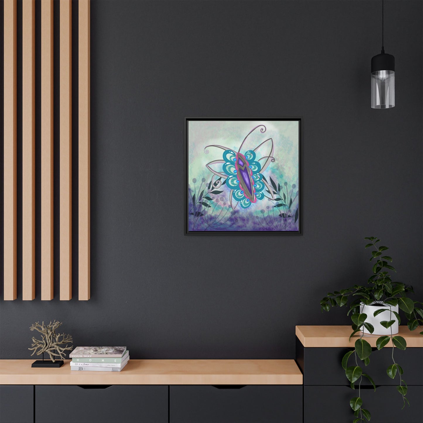 Butterfly-original Art - Matte Canvas, Framed (Multi-color)