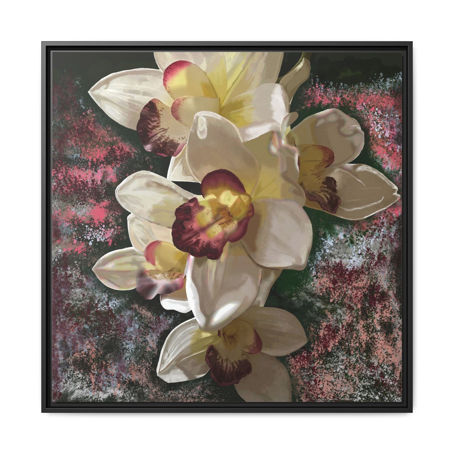 Simply-Orchid-original Art - Matte Canvas, Framed (Multi-color)