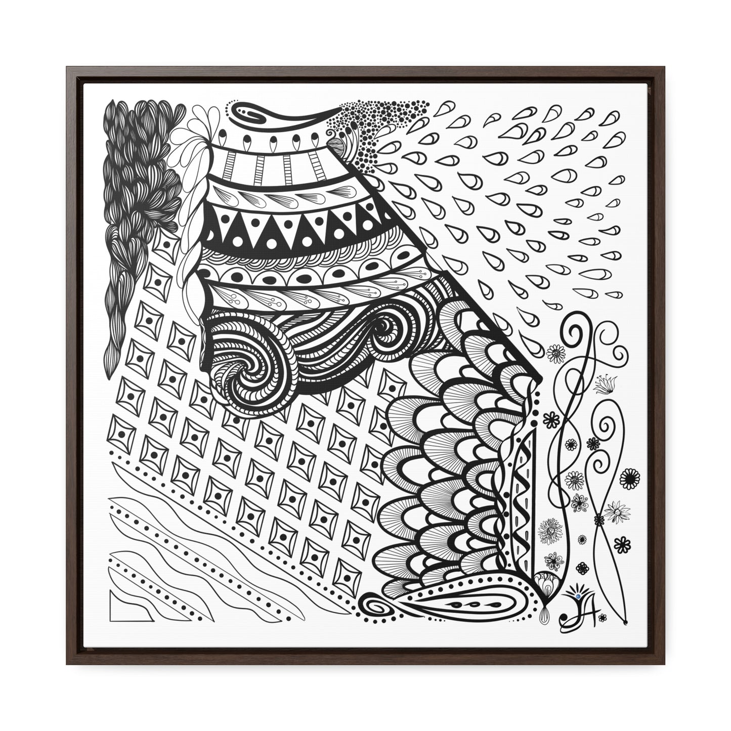 Waterproof Test - Original Art-Gallery Canvas Wraps, Square Frame