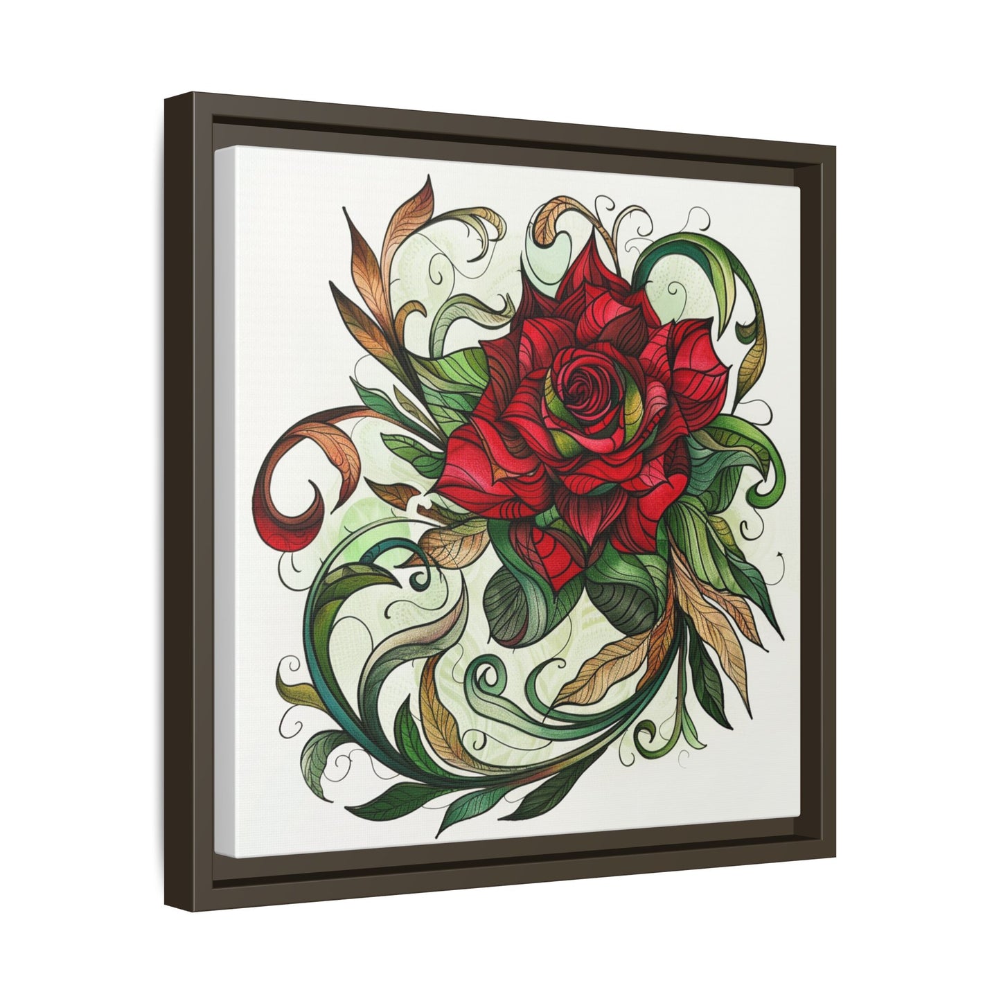 Flower Art, Matte Canvas, Framed (Multi-color)