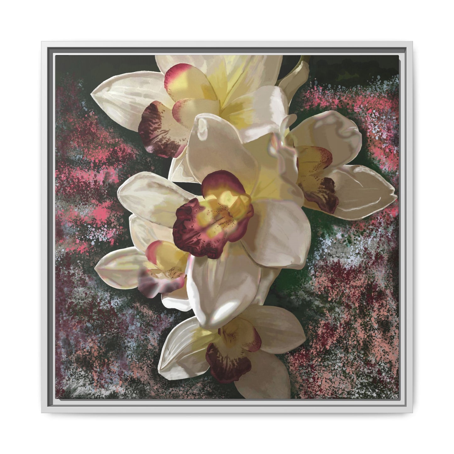 Simply-Orchid-original Art - Matte Canvas, Framed (Multi-color)