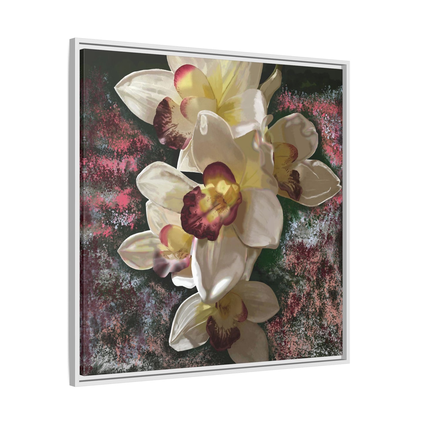 Simply-Orchid-original Art - Matte Canvas, Framed (Multi-color)