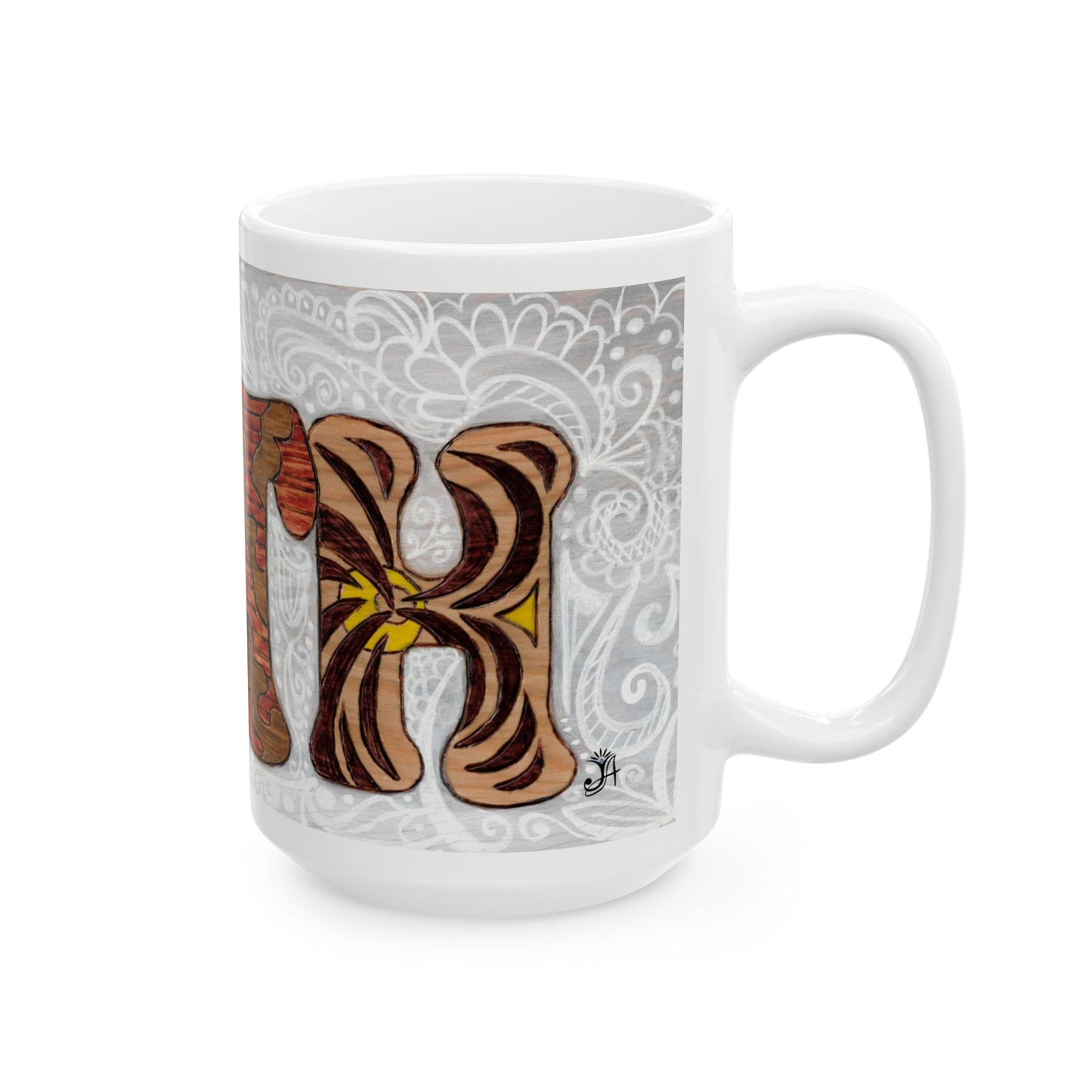 Faith, Ceramic Mug, (11oz, 15oz), coffee cup, gift, original art design