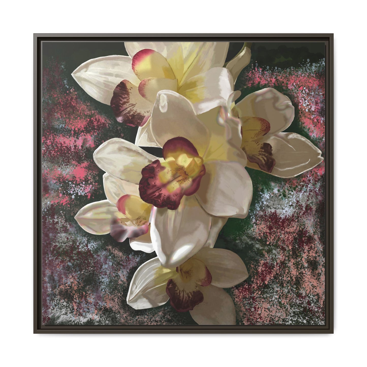 Simply-Orchid-original Art - Matte Canvas, Framed (Multi-color)