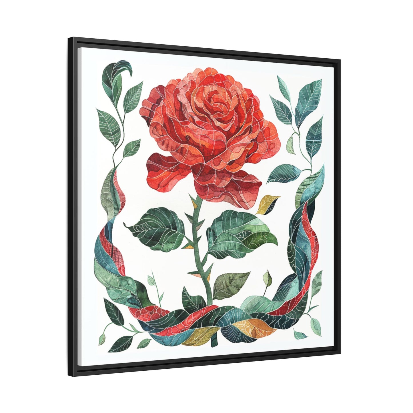 Flower Art, Matte Canvas, Framed (Multi-color)