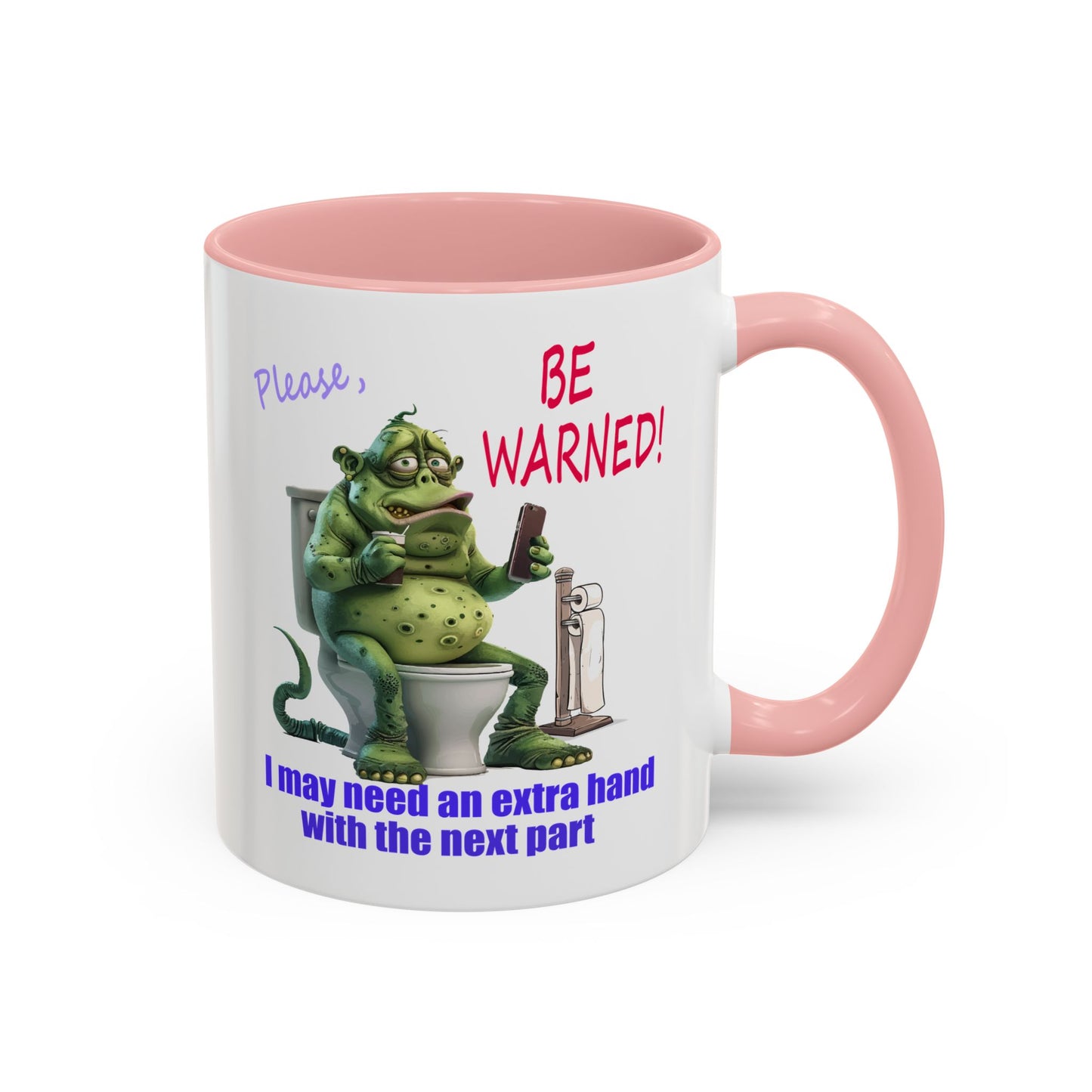 Toilet guy needs a hand, Original Design, Funny Mugs, Accent Coffee Mug (11, 15oz)