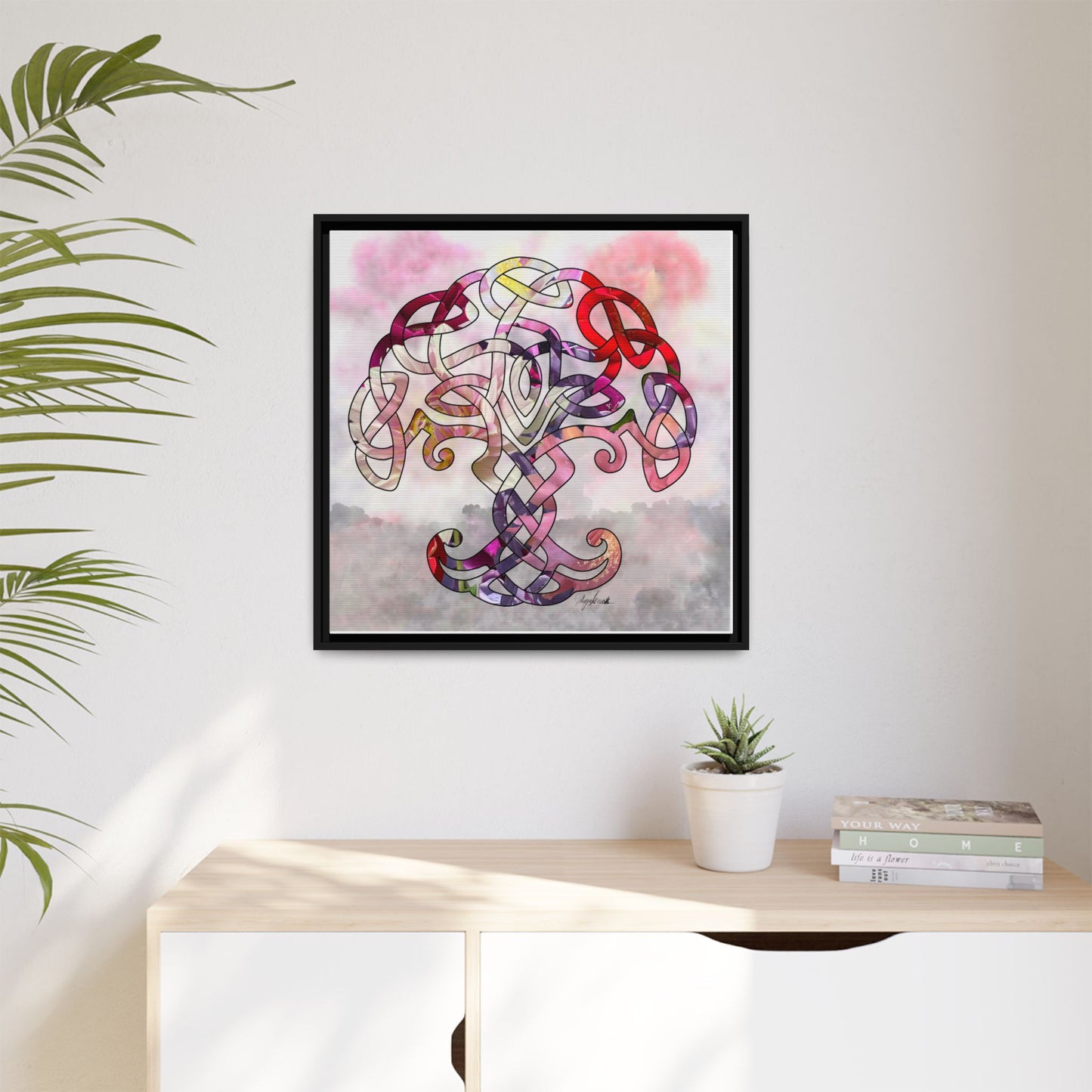 Tree of Life Print, Original Creation, Matte Canvas, Framed (Multi-color)