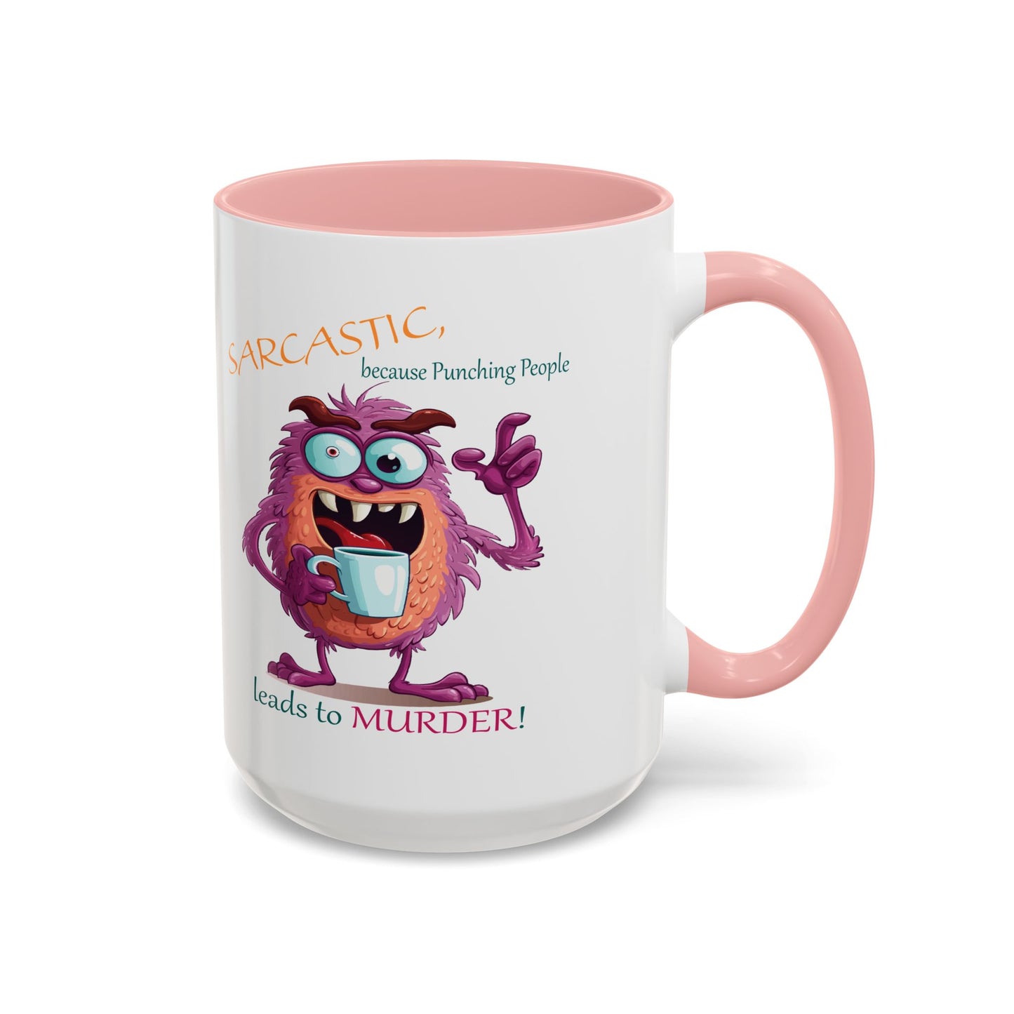 Purple monster, drinks, funny mug designs, Accent Coffee Mug (11, 15oz)