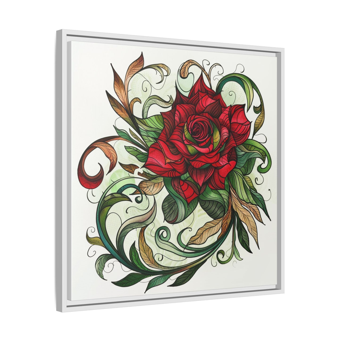 Flower Art, Matte Canvas, Framed (Multi-color)