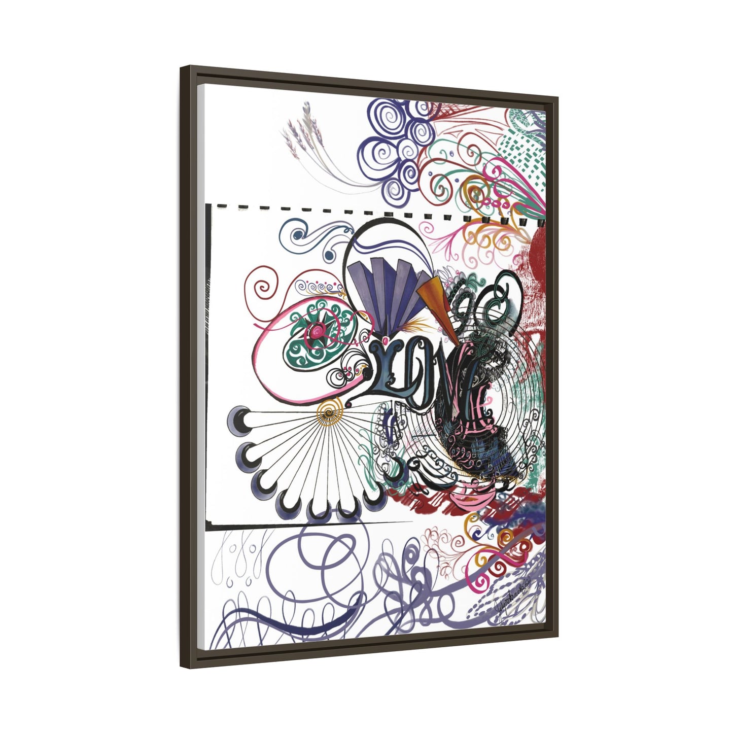 Love - Original Art Matte Canvas, Framed (Multi-color)