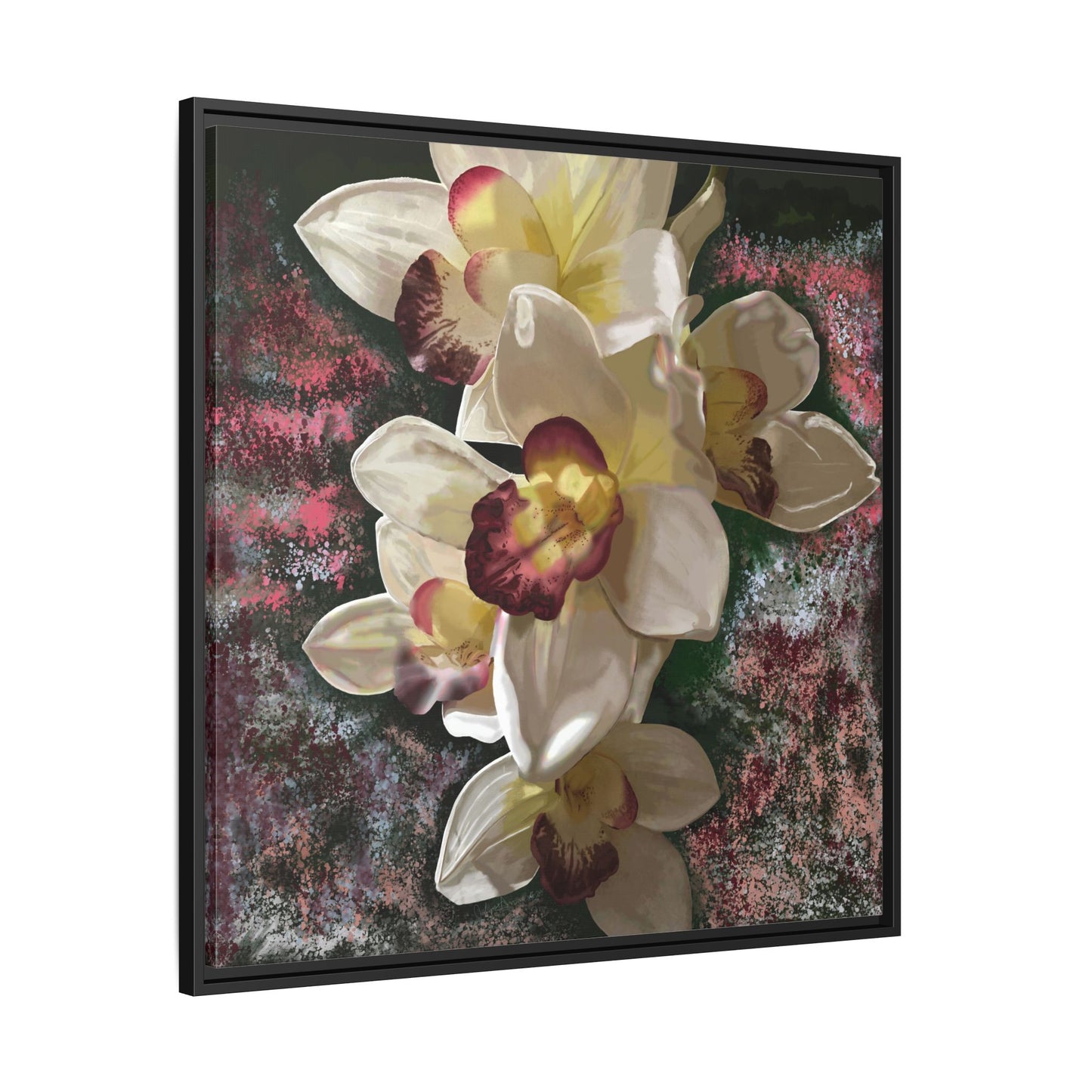 Simply-Orchid-original Art - Matte Canvas, Framed (Multi-color)