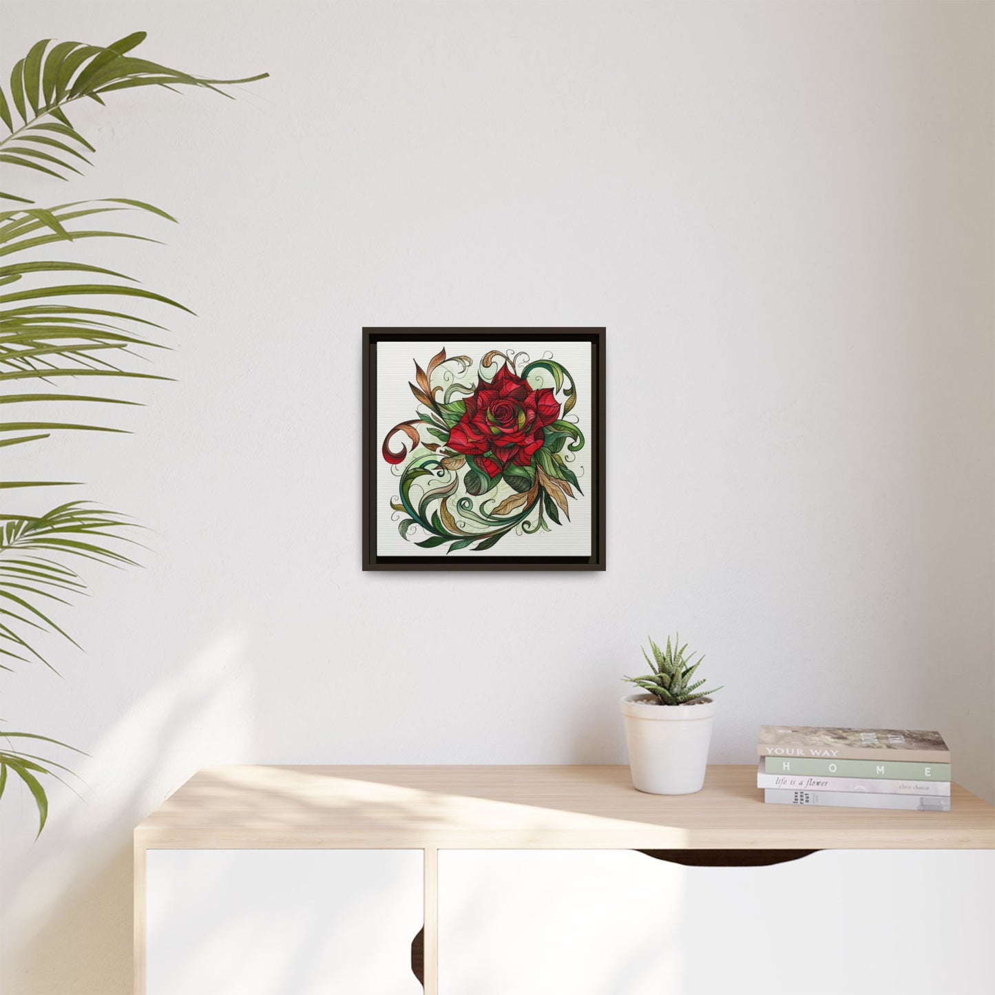 Flower Art, Matte Canvas, Framed (Multi-color)