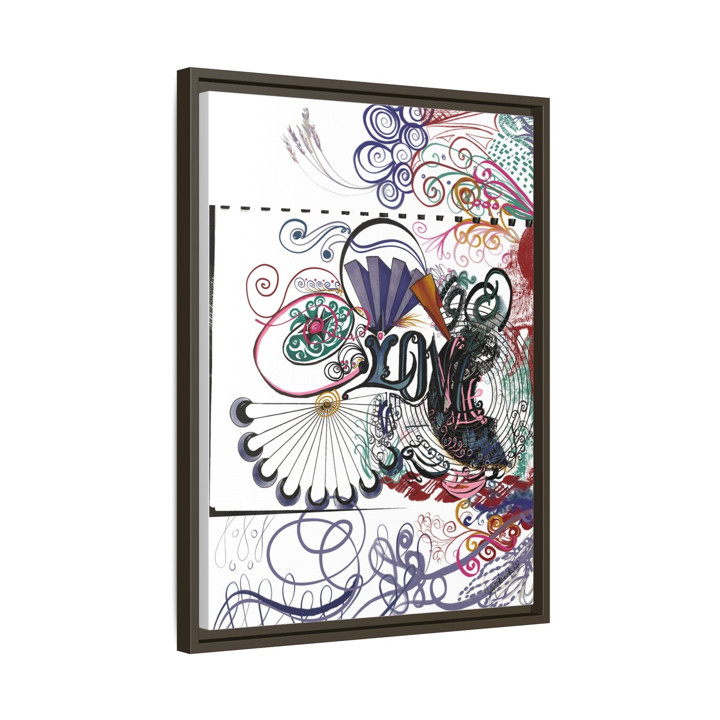 Love - Original Art Matte Canvas, Framed (Multi-color)